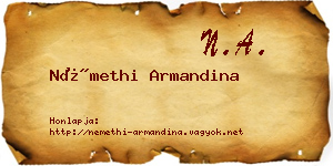Némethi Armandina névjegykártya